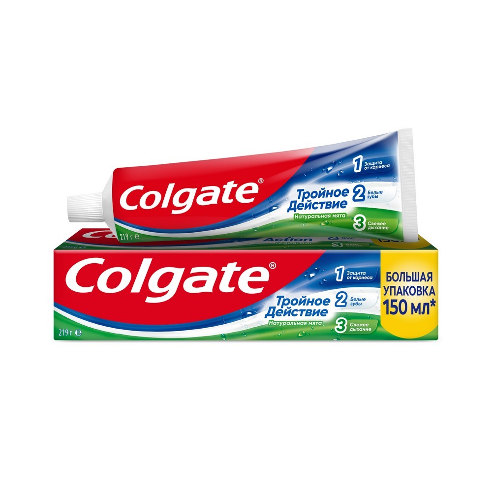 Зубная паста Colgate Тройное действие Натуральная мята для защиты от кариеса 150 мл