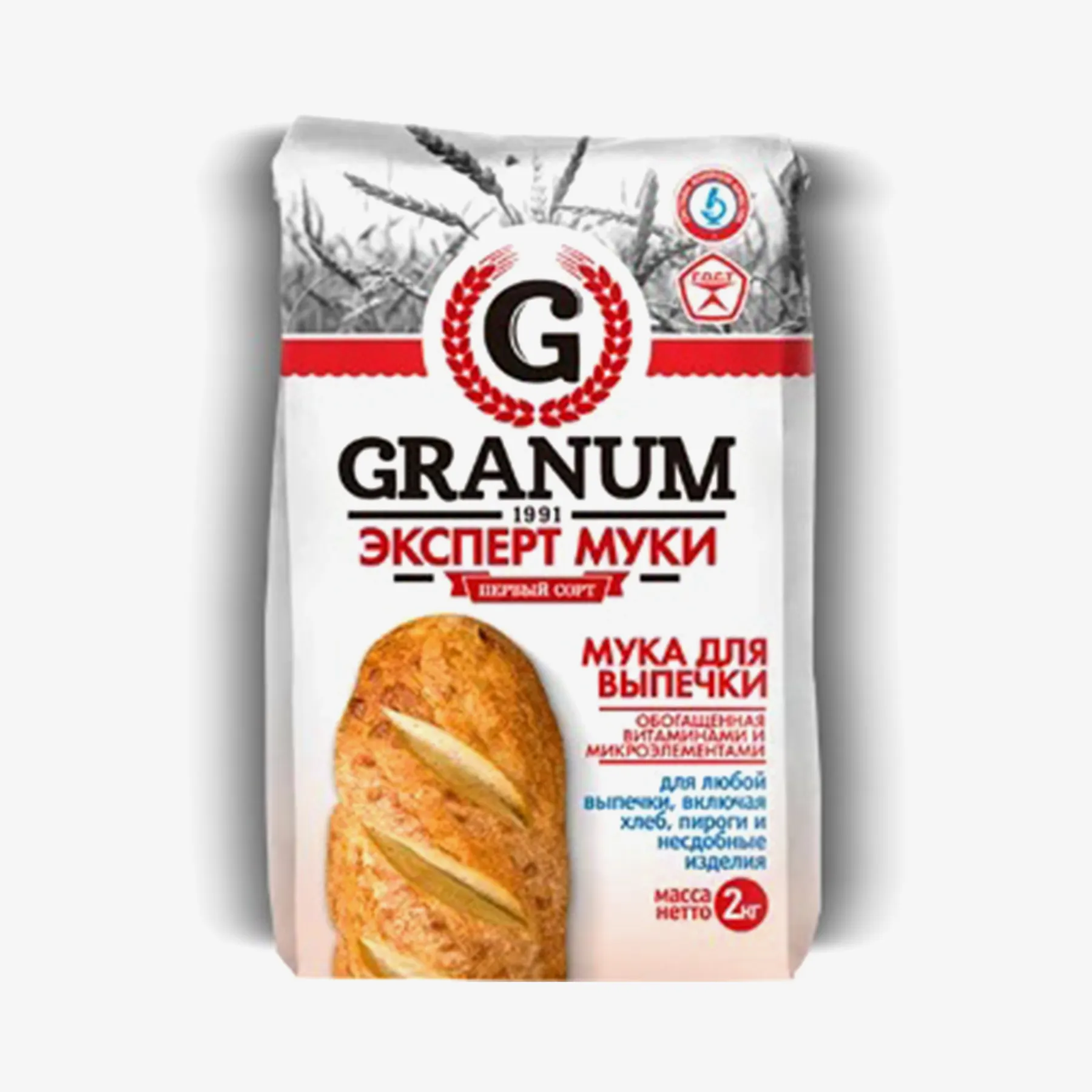 МУКА GRANUM ПЕРВЫЙ СОРТ, ДЛЯ ВЫПЕЧКИ 2 кг