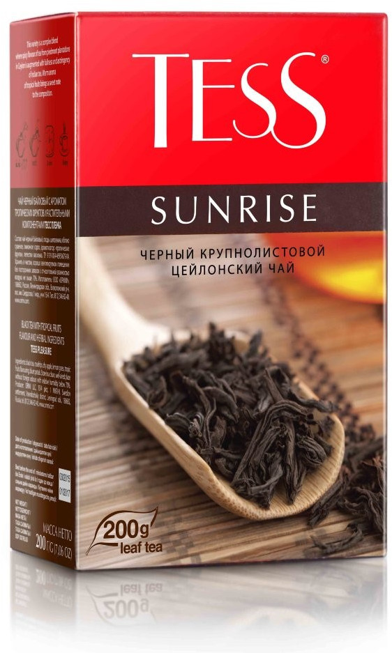 Tess чай черный «Sunrise» крупнолистовой, 200 гр